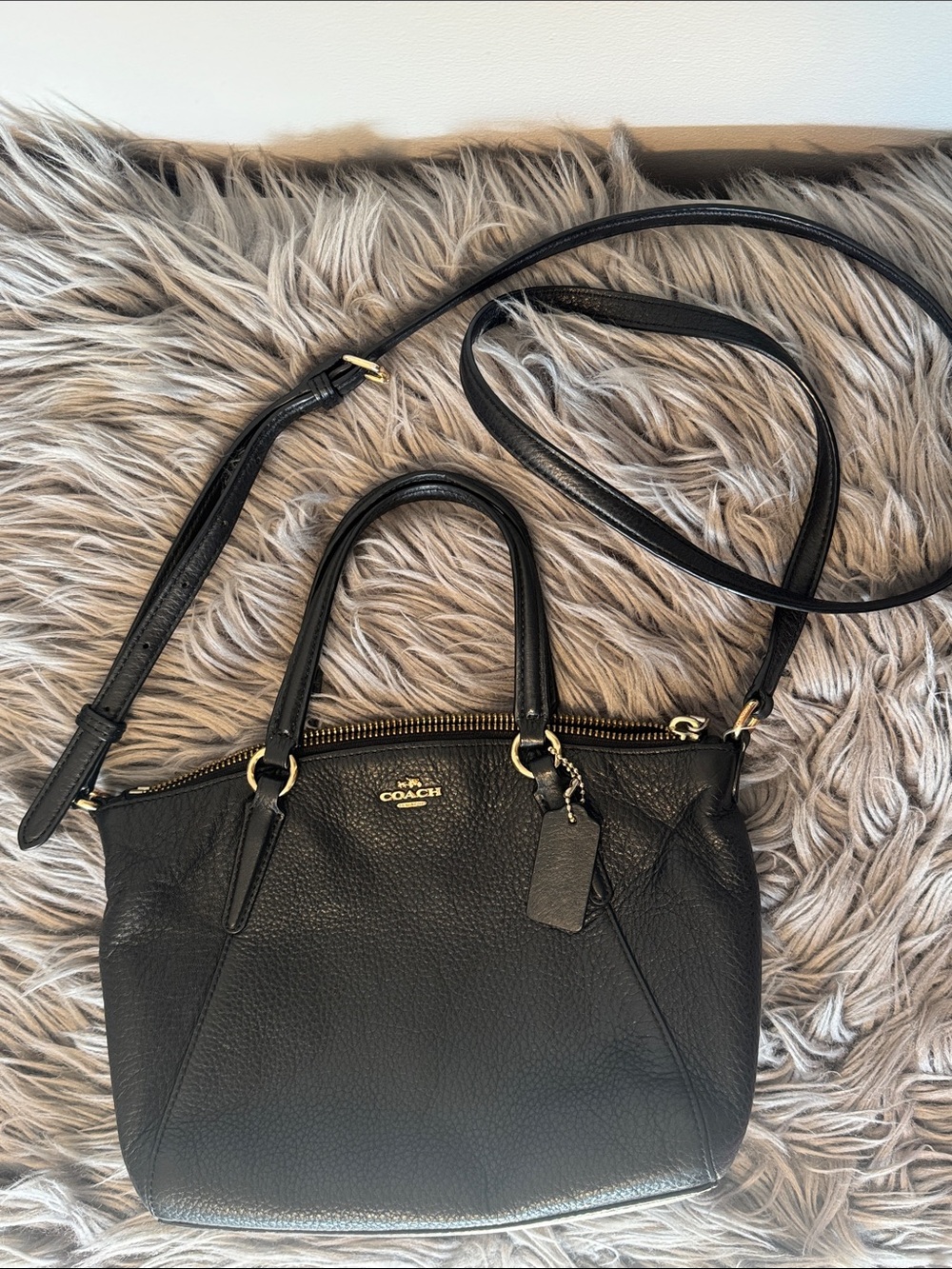 Authentic Coach Kelsey Satchel – Black Leather – Style F57563 🖤